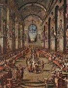 MAGNASCO, Alessandro The Observant Friars in the Refectory oil painting on canvas